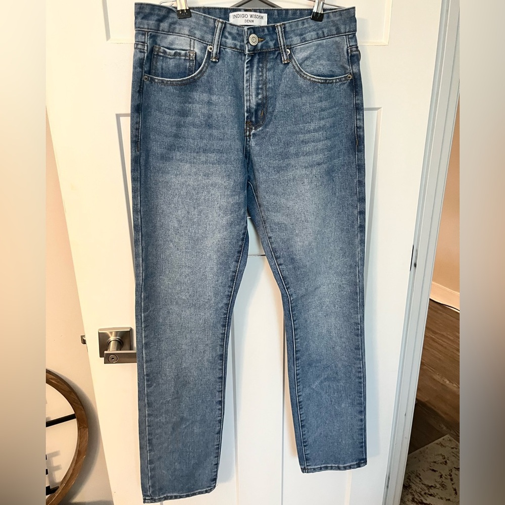 Indigo Blue Straight Jeans Classic Style
